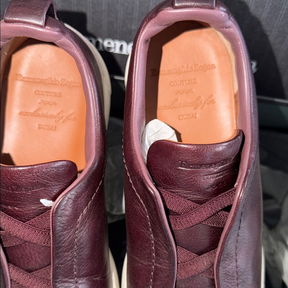 Ermenegildo Zegna Men's Dark Red Sneakers - Picture 4 of 7